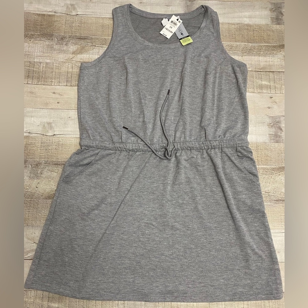 NWT Ideology 2x sleeveless Drawstring Knee Length Dress